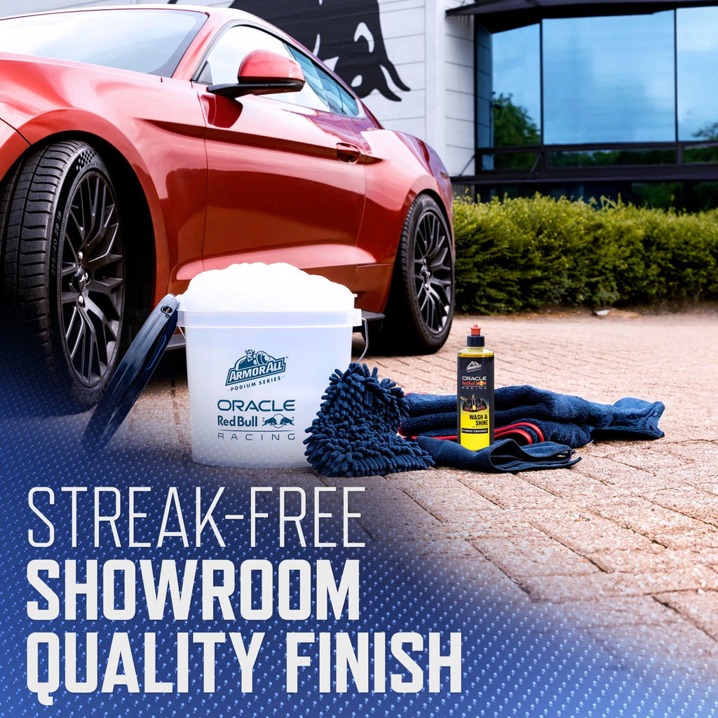 Armor All Podium Series Victory Pack Car Detailing Kit, 8-Piece Car Wash Bucket with Interior & Exterior Detailing Spray, Car Wash, Wheel Cleaner & Tire Shine