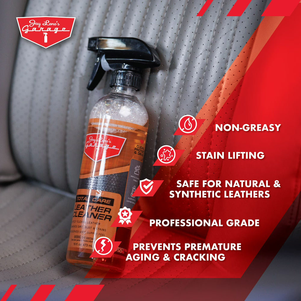 Jay Leno's Garage Leather Cleaner (16 oz) - Clean & Protects Car Leather Surfaces