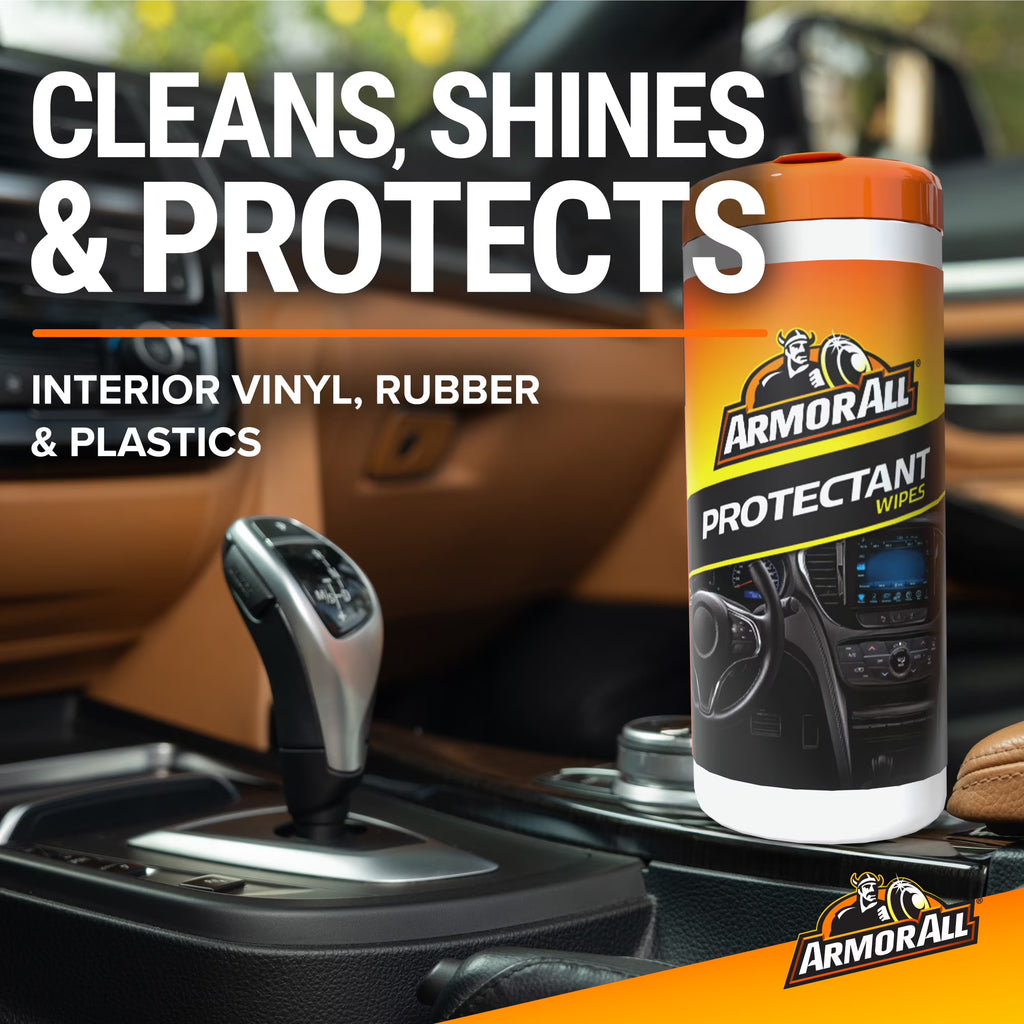 Armor All Car Interior Protectant Car Cleaning Wipes, 60 Count
