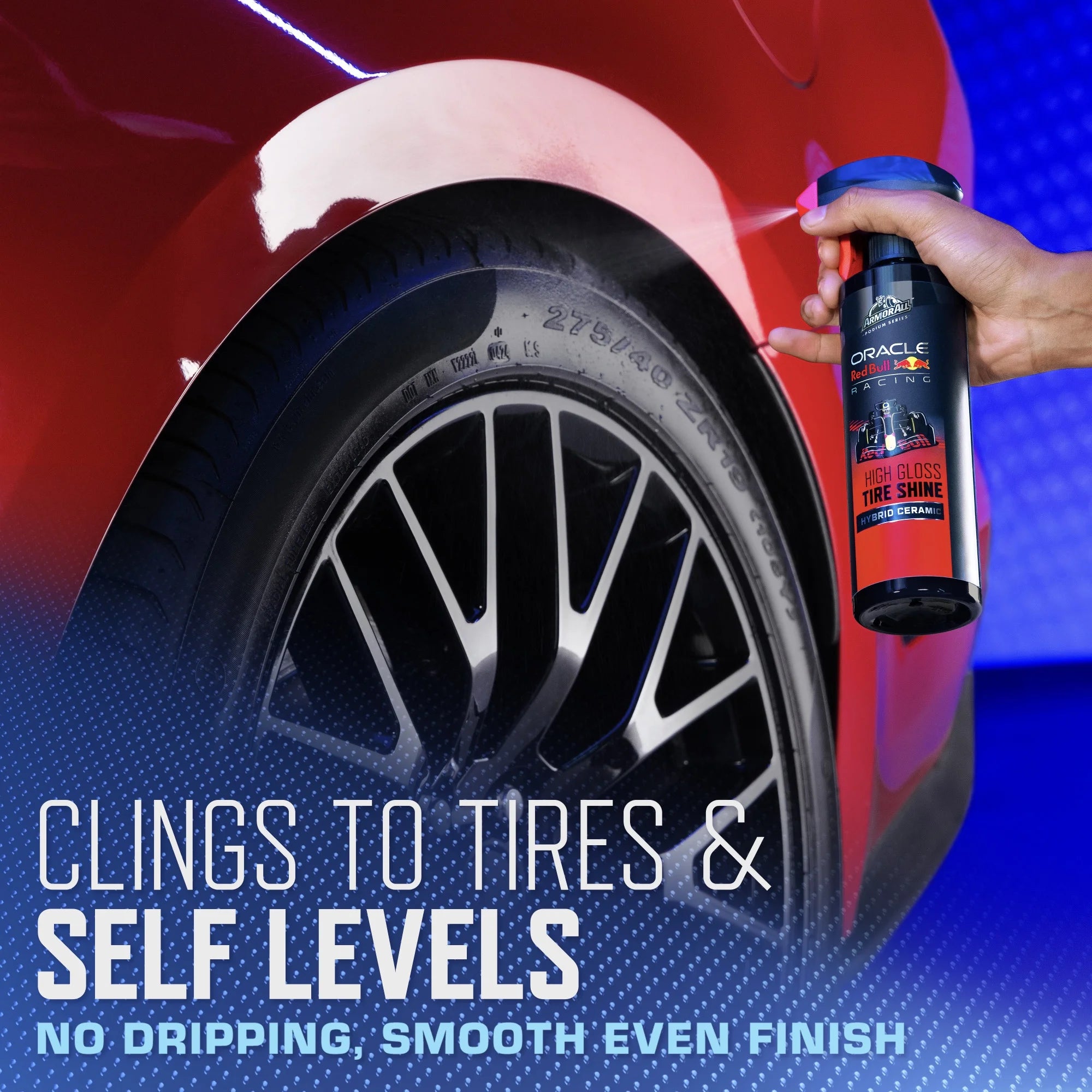 Armor All Podium Series Tire Shine High Gloss Hybrid Ceramic Spray, Long Lasting Shine Developed with Oracle Red Bull Racing, 16 fl oz