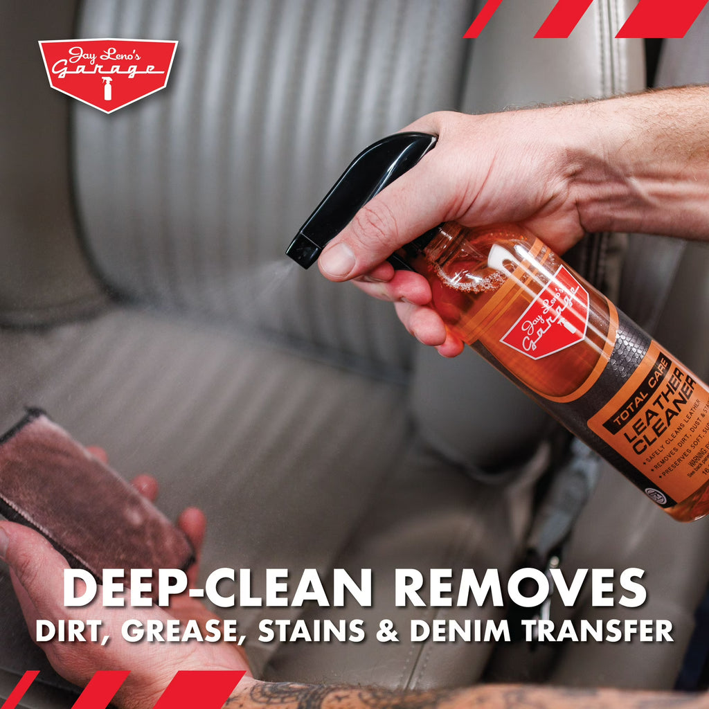 Jay Leno's Garage Leather Cleaner (16 oz) - Clean & Protects Car Leather Surfaces