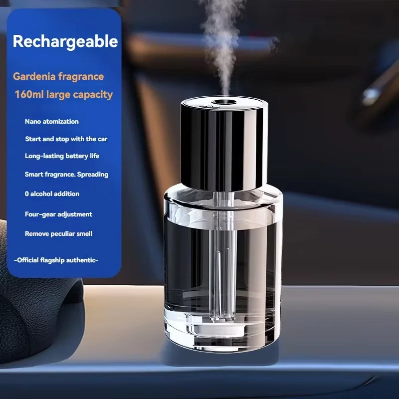 CNDK Smart Car Air Freshener, Rechargeable Car Aroma Diffuser, 3 Levels of Adjustable Intelligent Car Diffuser.