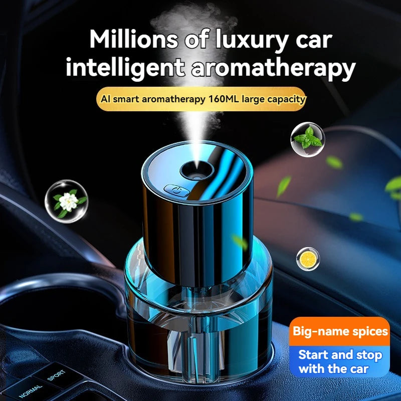 CNDK Smart Car Air Freshener, Rechargeable Car Aroma Diffuser, 3 Levels of Adjustable Intelligent Car Diffuser.