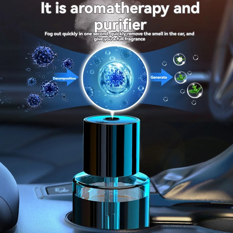 CNDK Smart Car Air Freshener, Rechargeable Car Aroma Diffuser, 3 Levels of Adjustable Intelligent Car Diffuser.