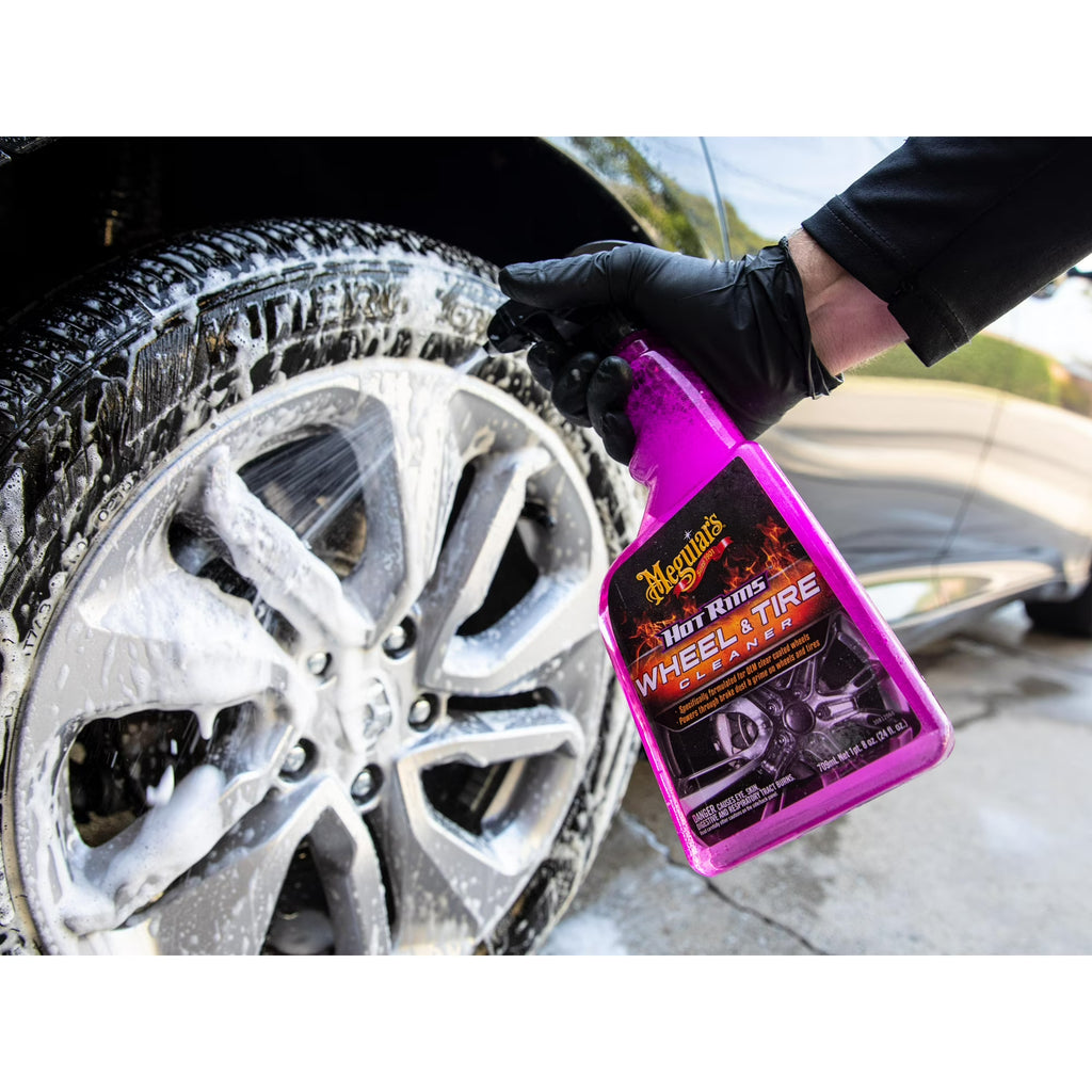 Meguiar's Hot Rims Wheel and Tire Cleaner, G9524, 24 oz, Spray