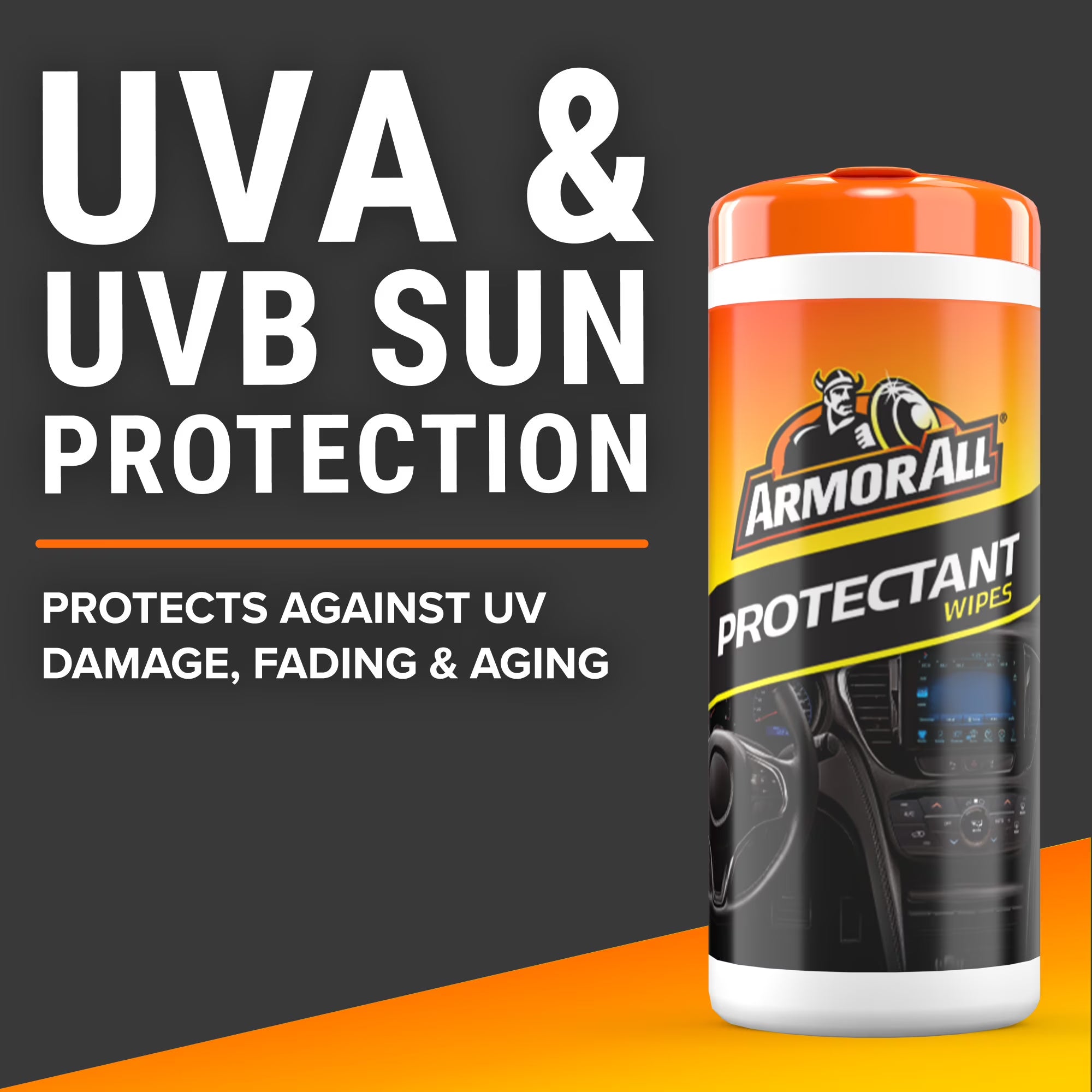 Armor All Car Interior Protectant Car Cleaning Wipes, 60 Count